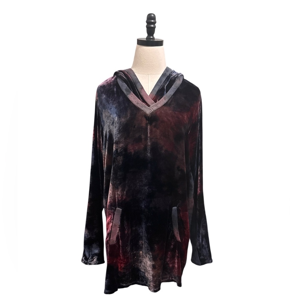 Johnny Was Pete & Greta Ombré Velvet Silk Hoodie M